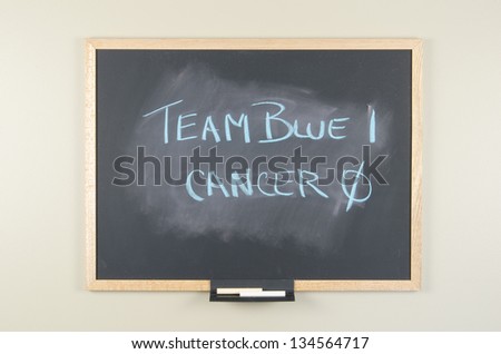 Blackboard with a positive message about beating cancer