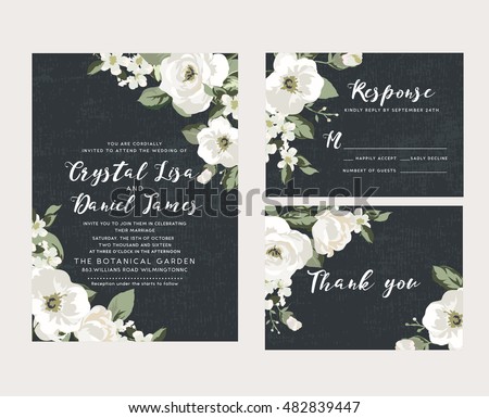  Wedding collection,wedding design,invitation card,romantic floral,white flower