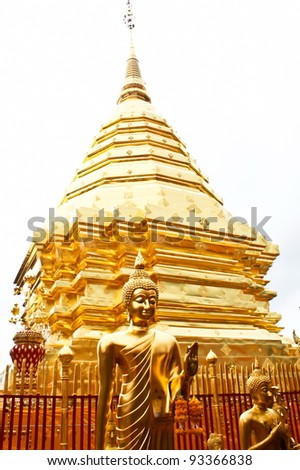 Thai art Pagoda with a Buddha statue.