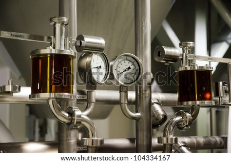 Measuring system of pressure of gases in brewery.