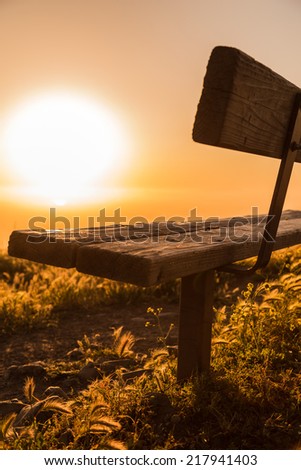 Bench on the top of remote trail to immerse in meditation