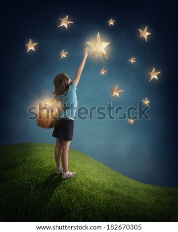 Similar – Image, Stock Photo A little girl catches soap bubbles in the park, sitting on the grass. The concept of a happy childhood