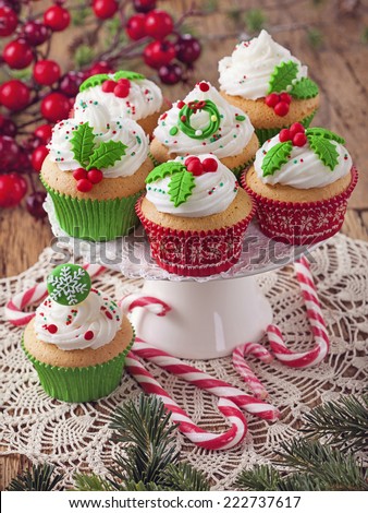 Christmas cup cakes and candy canes