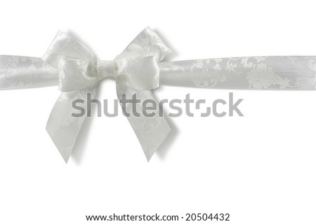 White bow isolated on white background