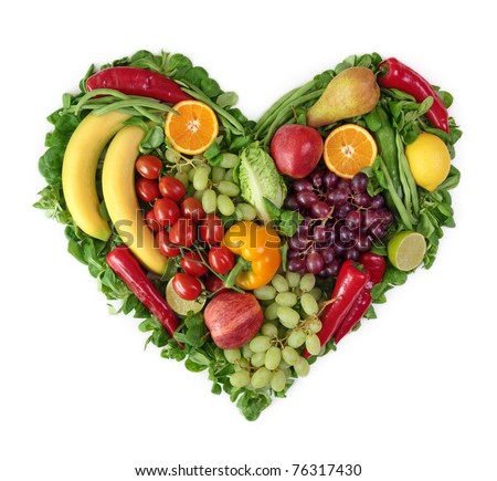 Heart Of Fruits And Vegetables Stock Photo 76317430 : Shutterstock