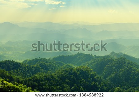 High mountain in morning time. Beautiful natural landscape Imagine de stoc © 