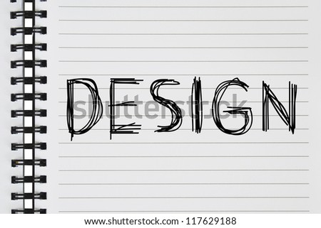 design text on the notebook