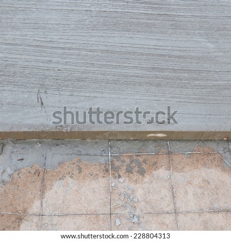 close up wet concrete road
