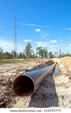 Construction of the pipeline in Western Siberia