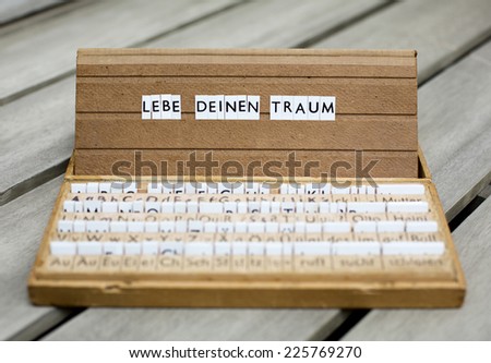 a letter box with the text: \