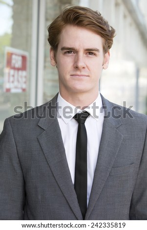 man in front of a store with a \