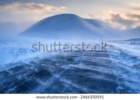 Similar – Image, Stock Photo Snowy road in Iceland