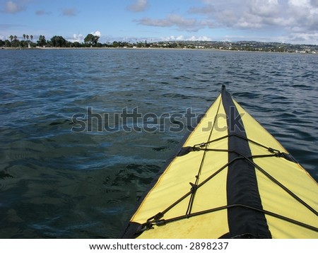 folding sea kayak on mission bay, san diego