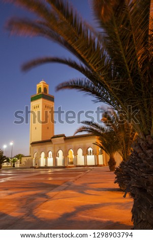 Moulay Abd el Aziz Mosque in Laayoune. Laayoune, Western Sahara, Morocco.