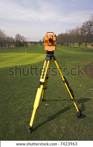 Total Station ready to survey golf course