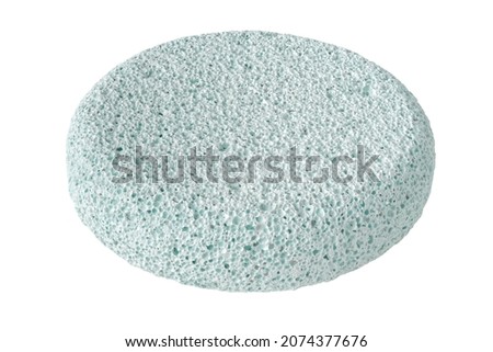 Isolated objects: single round piece of pumice, skincare accessory, on white background Stock fotó © 
