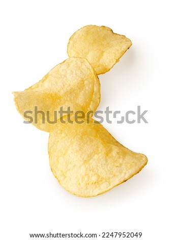 Similar – Image, Stock Photo round potato chips on a blue background, top view