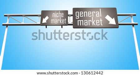niche market and general market sign