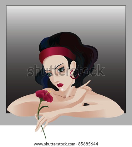 Lady with a flower