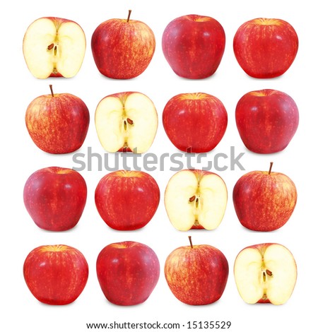 Similar – Image, Stock Photo Half apple in row with whole apples