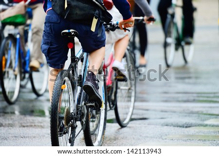 Similar – Image, Stock Photo Female cyclist in helmet practicing on training track