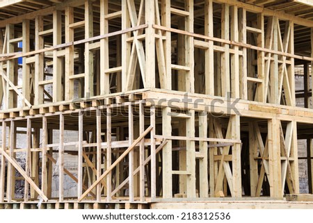 New Construction Wood Home Framing Abstract.