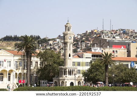 IZMIR - JULY 31: A view from Konak Square, izmir. izmir is the third most populous city in Turkey. in July 31, 2014 in Izmir, Turkey.