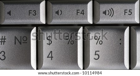 the metallic keyboard of portable computer
