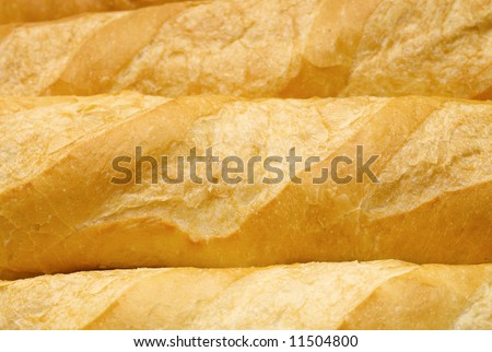 Fresh the long loaves of the bread