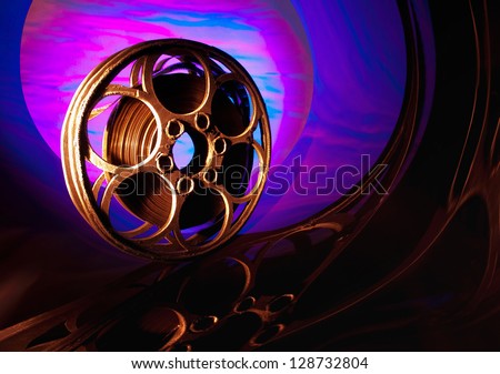 Reel of film on the bright background