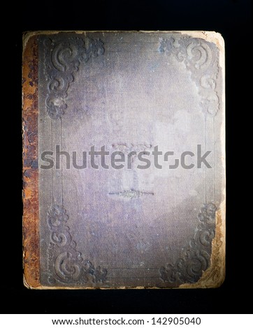 Cover of the old book on black background