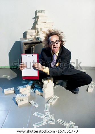 Crazy banker with bunch of money