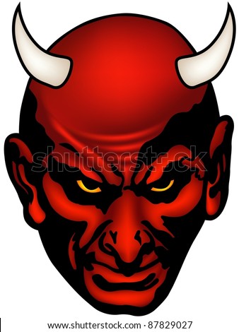 Devil Head - Colored Cartoon Illustration - 87829027 : Shutterstock