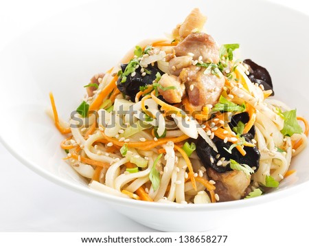 wok stir fry with vegetables. asian cuisine