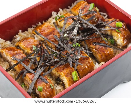 Japanese Lunch Box. Unagi Wappa bento