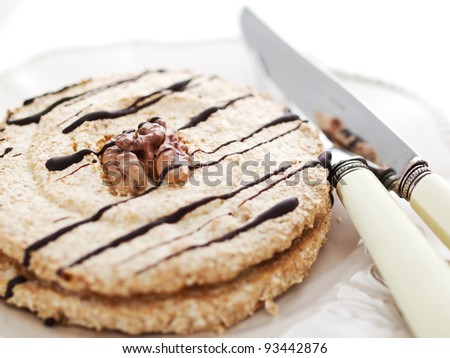 Meringue cookie on plate