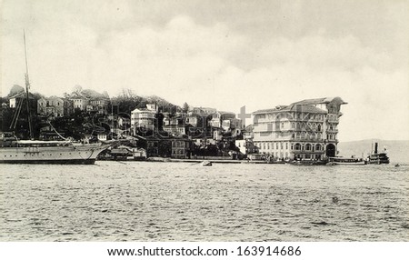 ISTANBUL, TURKEY - CIRCA 1900's :Vintage cityscape of Istanbul, Turkey ...