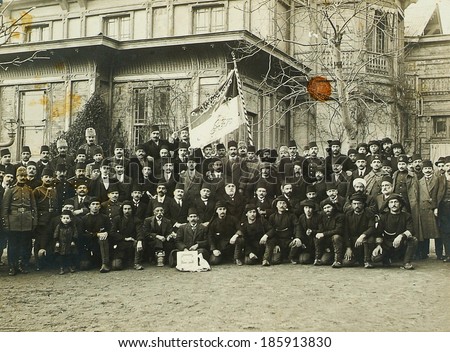ISTANBUL, TURKEY - CIRCA 1900\'s :Old scene of Turkish people.Turkish people meeting.Circa 1900\'s