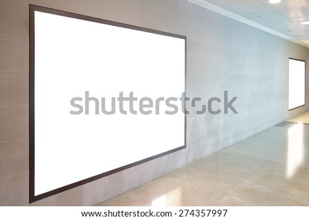 Blank Billboard in airport, copy space is great for your design