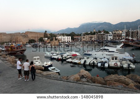 KYRENIA, NORTH CYPRUS - JUNE 17: Boats and yachts at Marina in Kyrenia (Girne) on June 17, 2011 in Kyrenia, North Cyprus. Kyrenia harbor is currently a tourist resort.