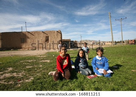 MARDIN, TURKEY - MARCH 22: Turkish school girls at Kiziltepe District on March 22, 2010 in Mardin, Turkey.