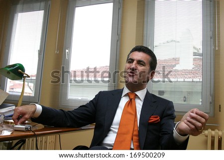ISTANBUL, TURKEY - DECEMBER 18: Sisli Municipality Mayor Mustafa Sarigul on December 18, 2006 in Istanbul, Turkey. He was elected as the candidate of Cumhuriyet Halk Party (CHP) for the past two terms