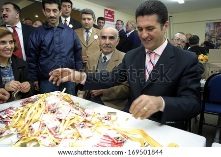 ISTANBUL, TURKEY - SEPTEMBER 12: Sisli Municipality Mayor Mustafa Sarigul at election campaign on September 12, 2007 in Istanbul, Turkey. He was elected as the candidate of CHP for the past two terms.