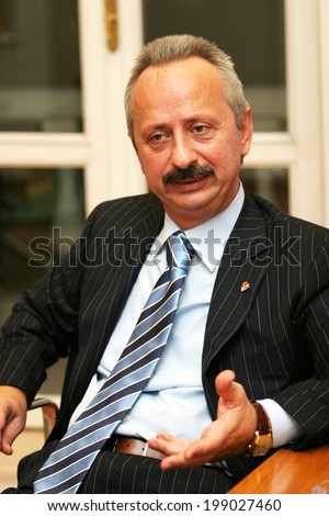 ISTANBUL, TURKEY - SEPTEMBER 28: Turkish businessman and sportsman Haluk Ulusoy portrait on September 28, 2006 in Istanbul, Turkey. He is the former president of Turkish Football Federation.