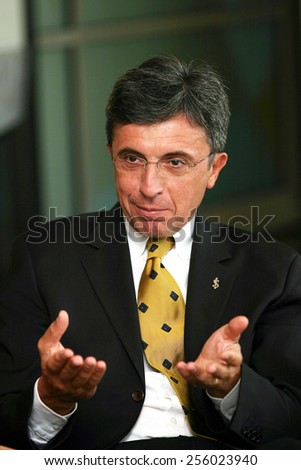 ISTANBUL, TURKEY - AUGUST 17: Famous Turkish banker and Is Bank Chairman of the Board Ersin Ozince portrait on August 17, 2007 in Istanbul, Turkey.