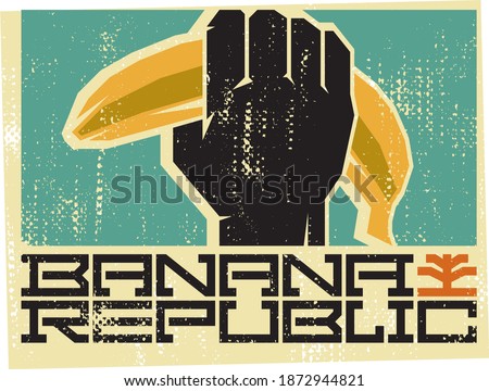 Fist and banana. Banana Republic Vintage label