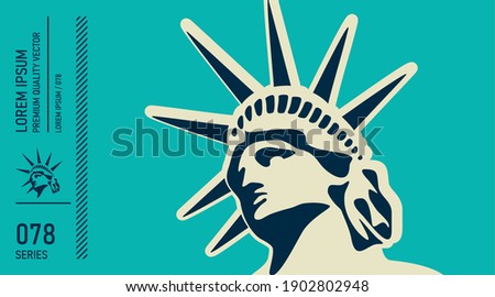 Head of Statue of Liberty. USA symbol.