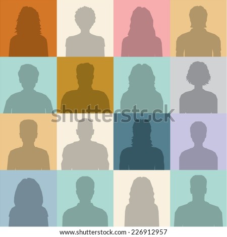 People abstract seamless background. People silhouette.