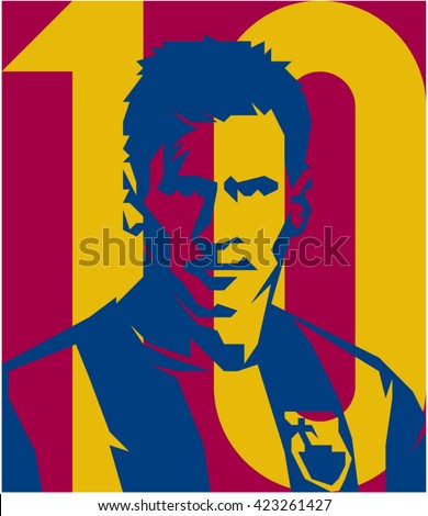 May 20, 2016: Footballer Lionel Messi Fc Barcelona Vector Isolated ...