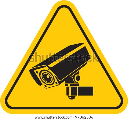 Video Surveillance Sign. Cctv Camera. Black Vector Isolated - 97062506 ...